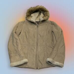 BIG CHILL Women’s Small Tan Faux Suede and Fur Coat